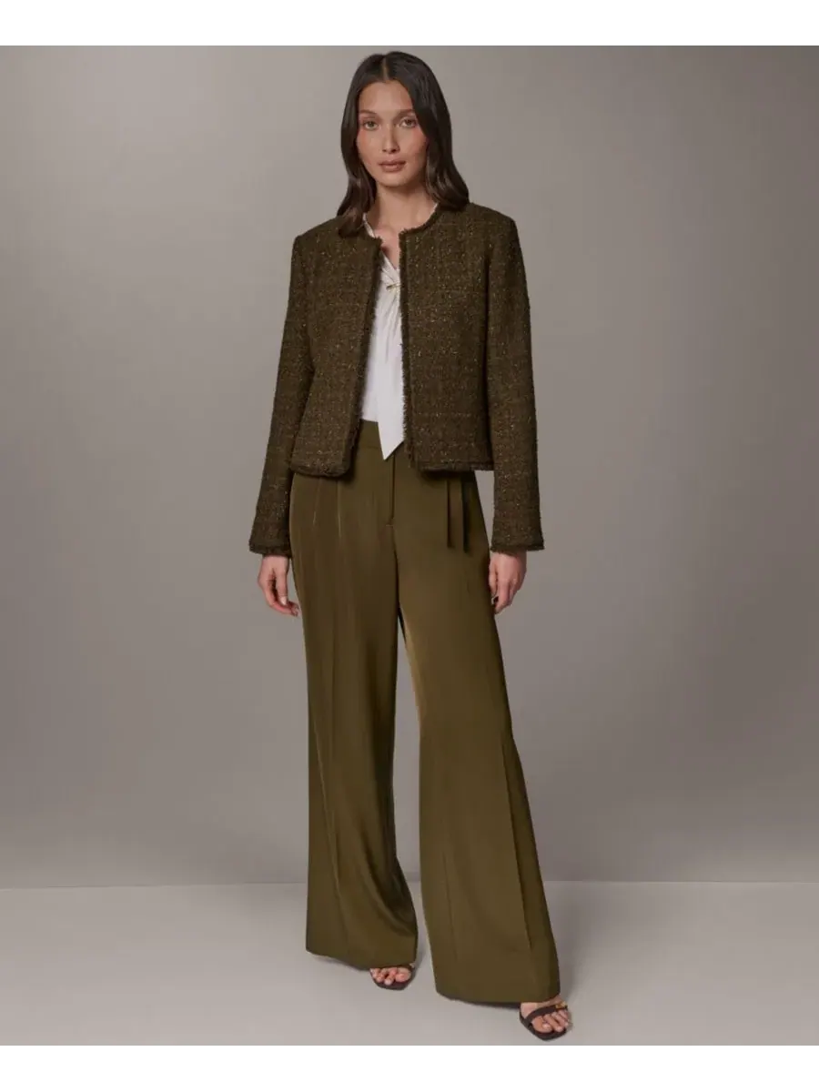 Жакет женский с открытым передом, с длинным рукавом Donna Karan New York — изображение 2 из 10, оливковый/золотистый