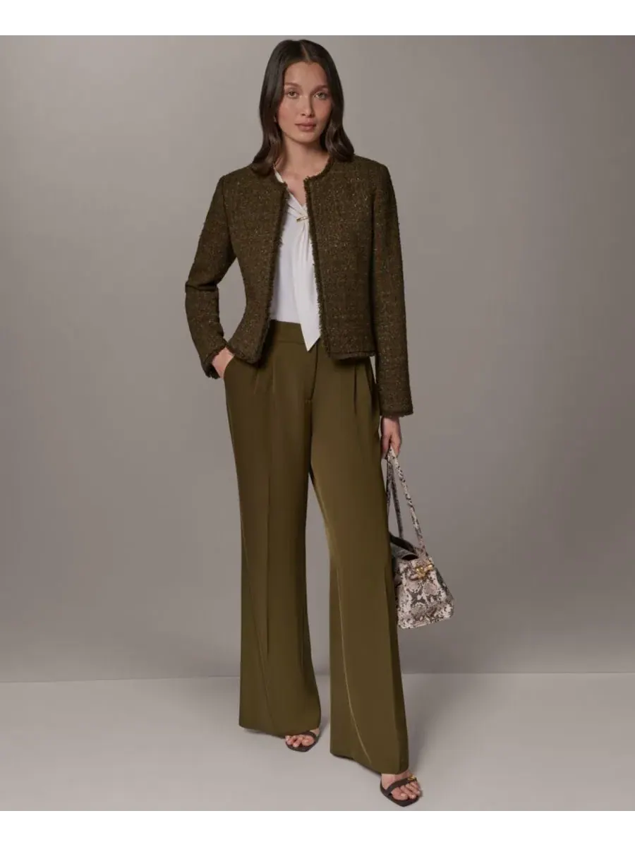 Жакет женский с открытым передом, с длинным рукавом Donna Karan New York — изображение 8 из 10, оливковый/золотистый