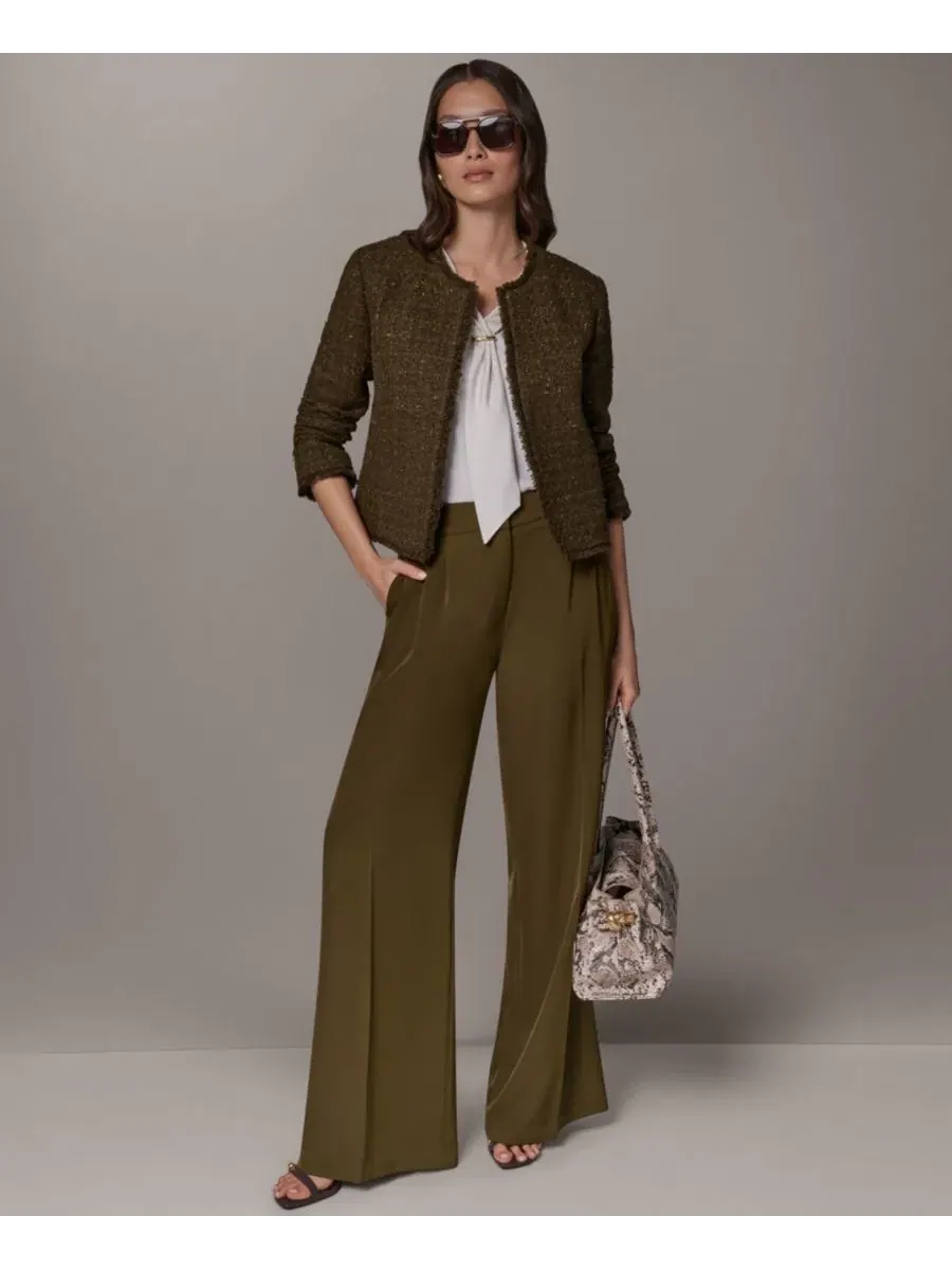 Жакет женский с открытым передом, с длинным рукавом Donna Karan New York — изображение 10 из 10, оливковый/золотистый
