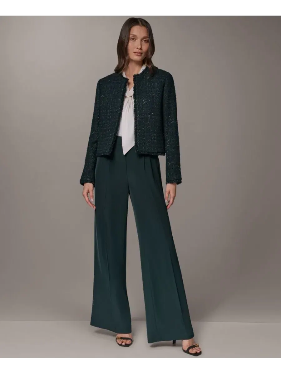 Жакет с открытым передом, с длинным рукавом Donna Karan New York — изображение 2 из 9, черный/золотистый