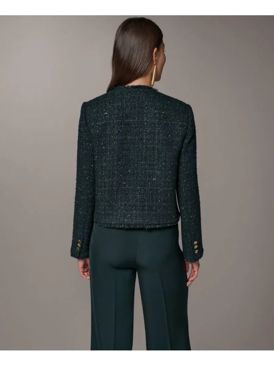 Жакет с открытым передом, с длинным рукавом Donna Karan New York — изображение 5 из 9, черный/золотистый