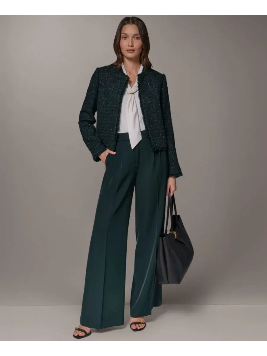 Жакет с открытым передом, с длинным рукавом Donna Karan New York — изображение 8 из 9, черный/золотистый