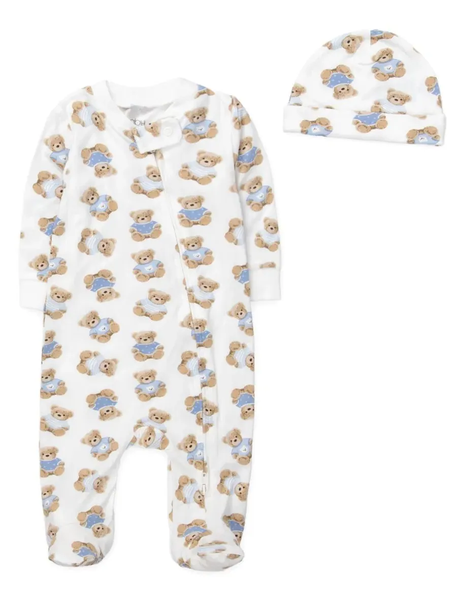 Комплект из 4 предметов для новорожденного с медвежонком Baby Essentials — изображение 2 из 4, темно-синий