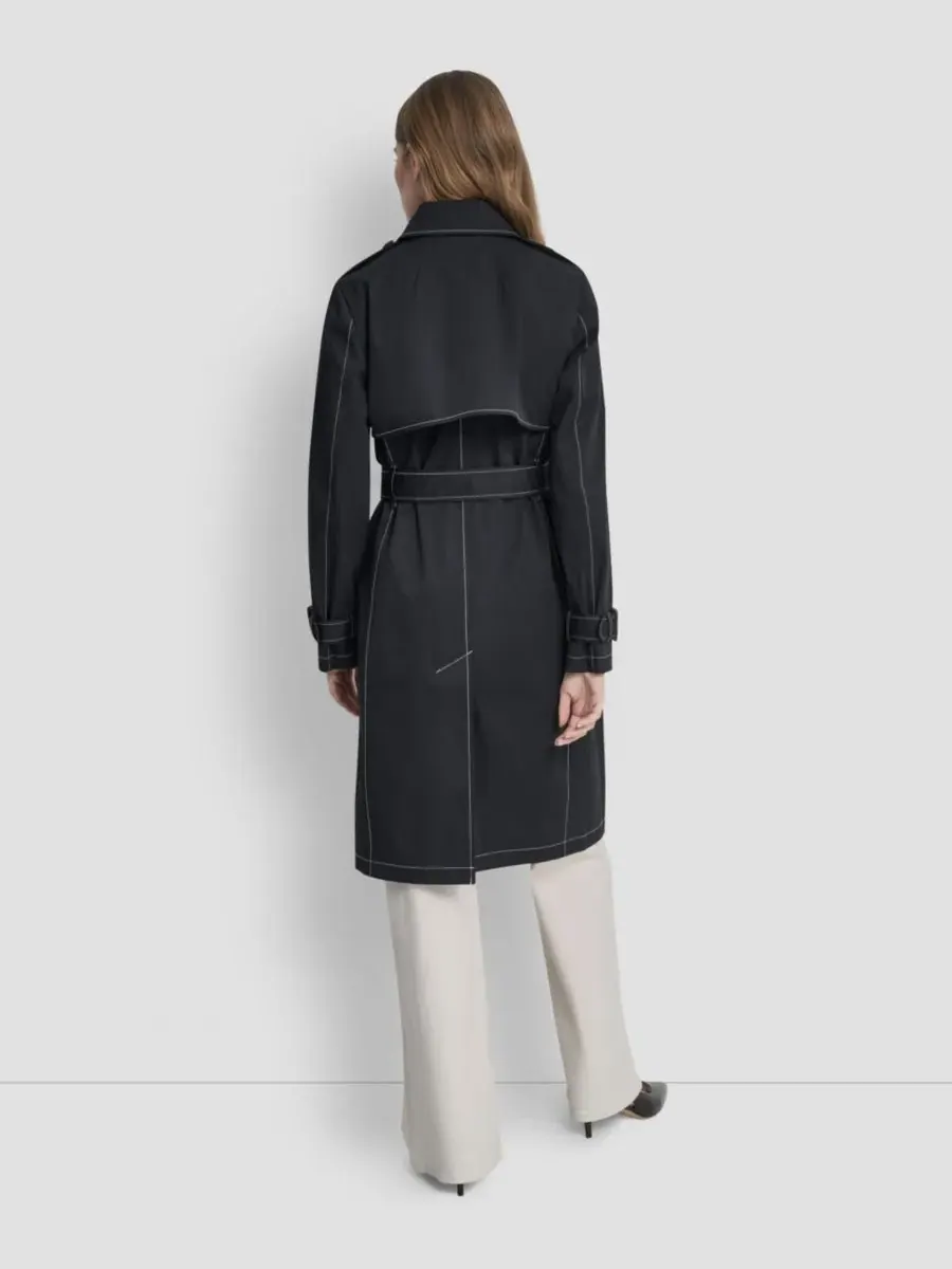Женский рабочий плащ с высоким воротником DKNY — изображение 5 из 8, черный