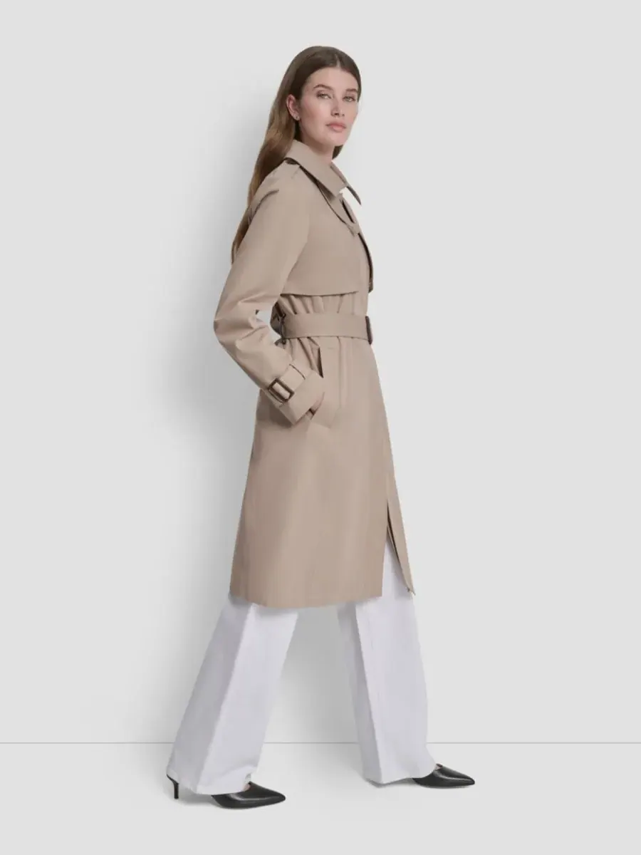 Женский рабочий плащ с высоким воротником DKNY — изображение 3 из 5, хаки