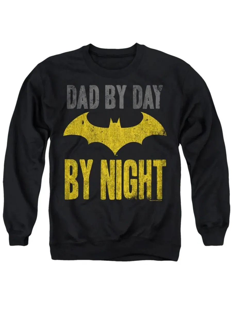 Мужской свитшот с графическим принтом Dad by Day Batman — черный