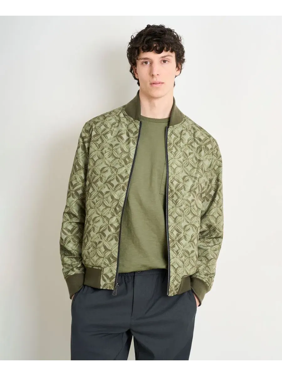 Мужская двусторонняя хлопковая куртка стандартного кроя с принтом SCOTCH & SODA — изображение 2 из 8, зеленый