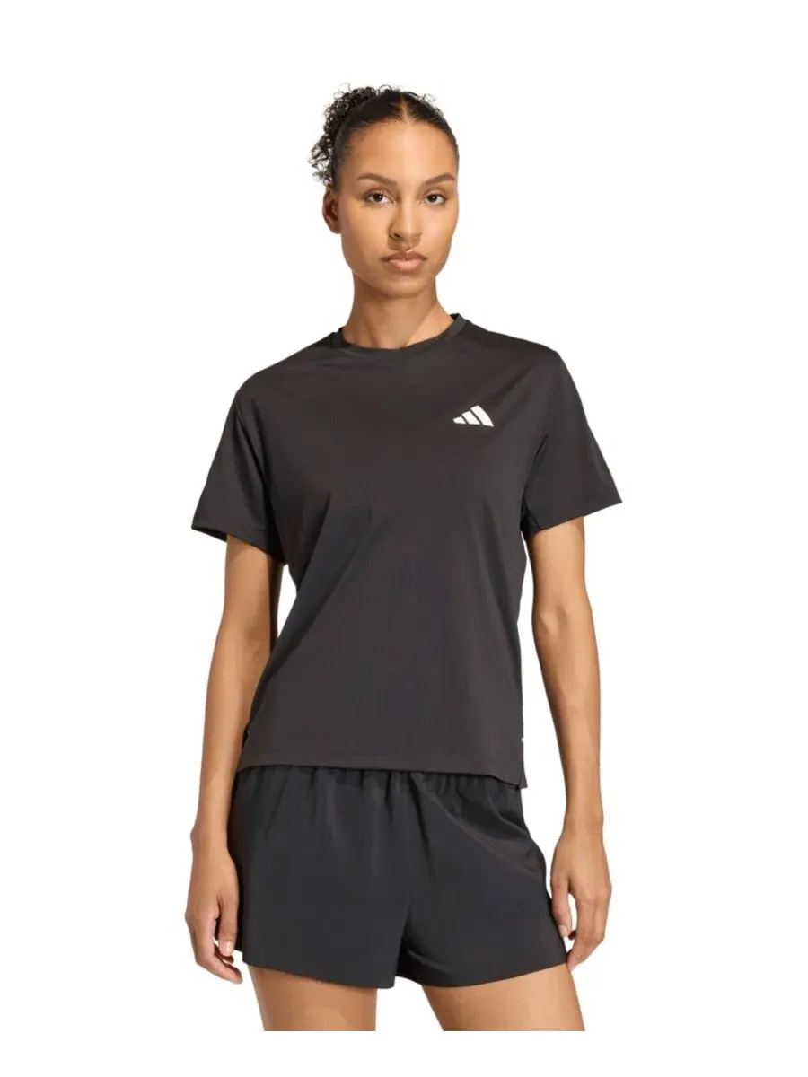 Женская футболка с круглым вырезом и короткими рукавами adidas — изображение 1 из 5, черный