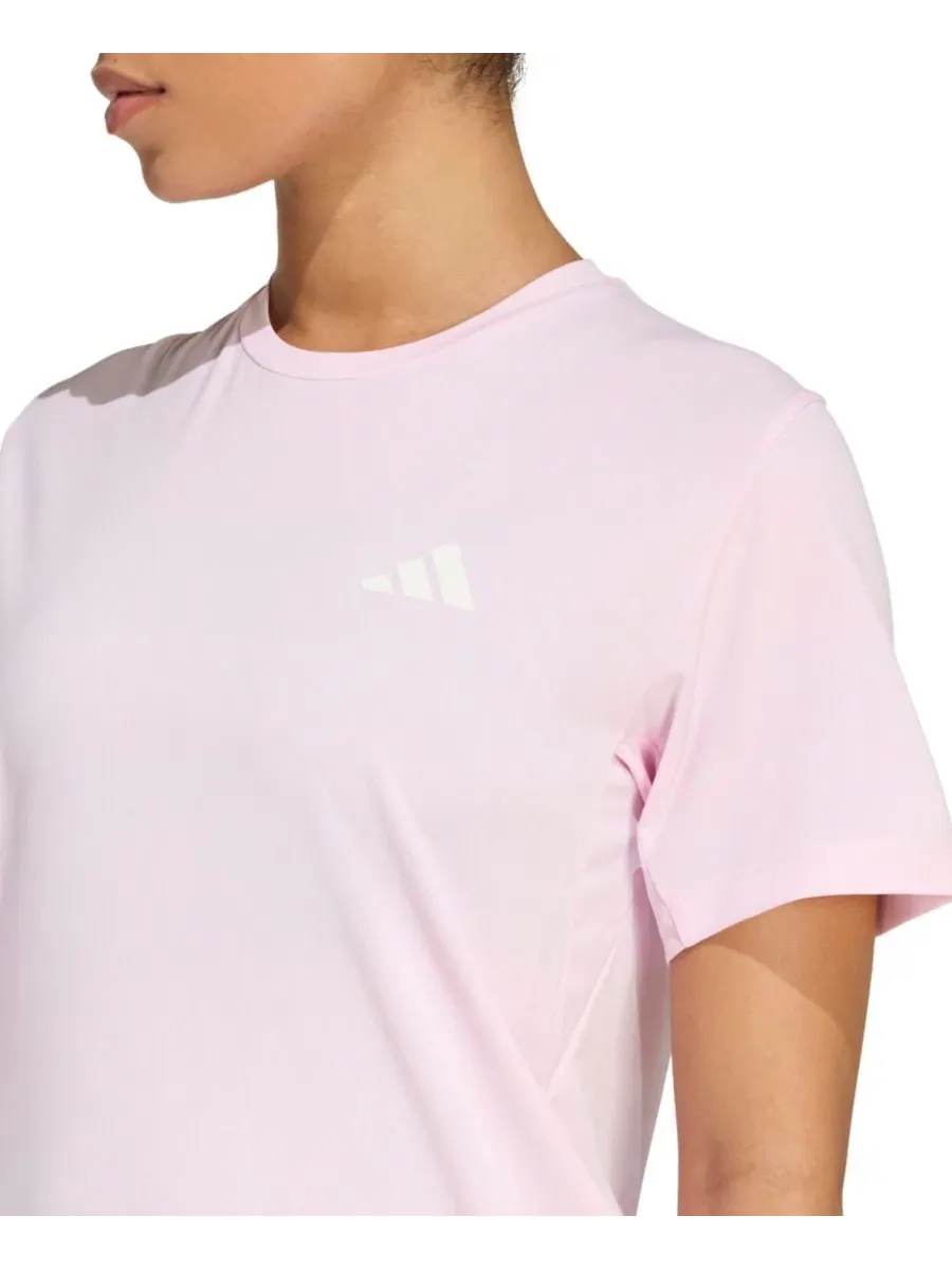Женская футболка с круглым вырезом и короткими рукавами adidas — изображение 3 из 5, прозрачный розовый