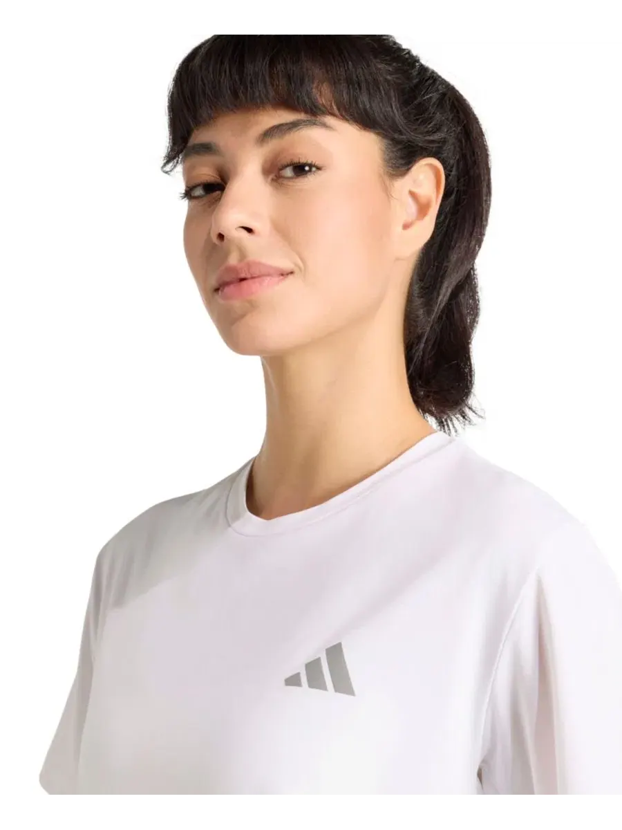 Женская футболка с круглым вырезом и короткими рукавами adidas — изображение 3 из 5, белый