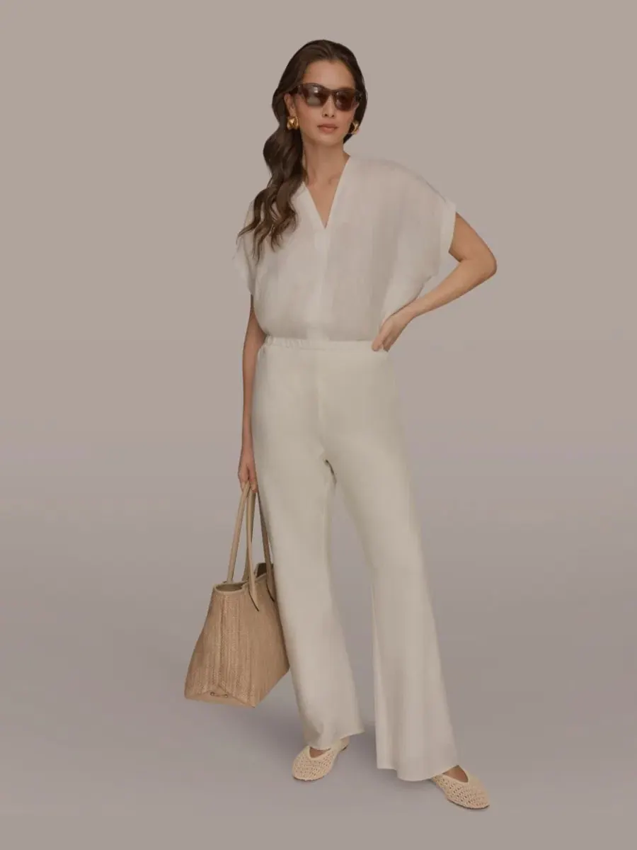 Женские брюки со средней посадкой Donna Karan Weekend — изображение 6 из 6, бежевый