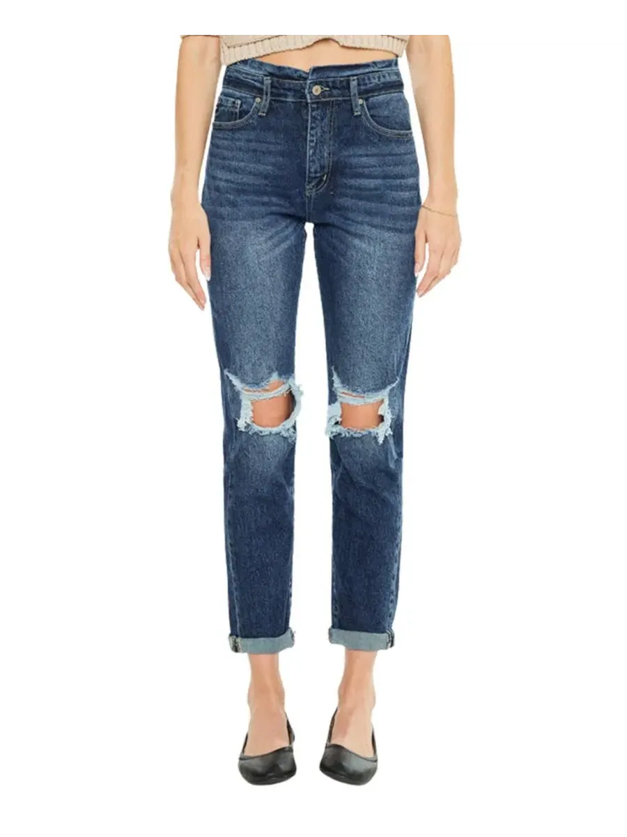 Женские джинсы Chantal Ultra High Rise Mom Jeans Kancan — изображение 3 из 8, синий