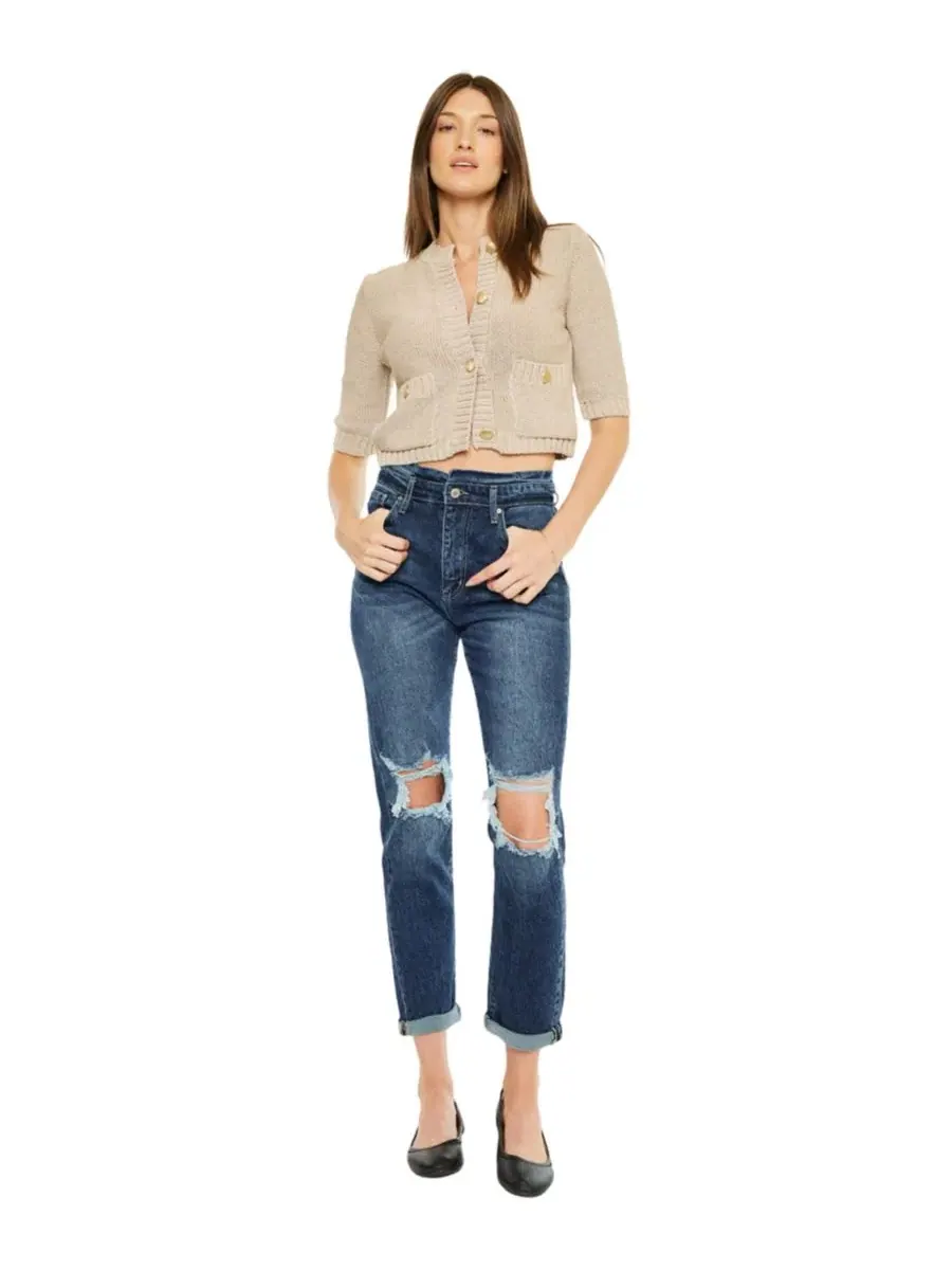 Женские джинсы Chantal Ultra High Rise Mom Jeans Kancan — изображение 4 из 8, синий