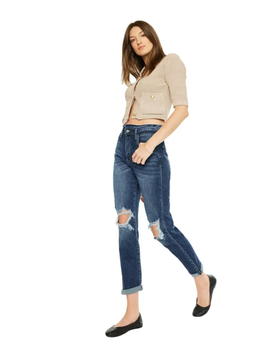Женские джинсы Chantal Ultra High Rise Mom Jeans Kancan — изображение 5 из 8, синий