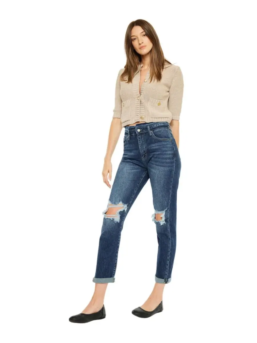 Женские джинсы Chantal Ultra High Rise Mom Jeans Kancan — изображение 7 из 8, синий