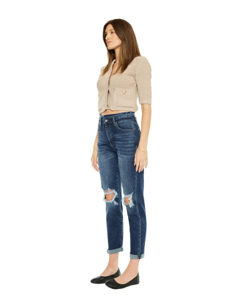 Женские джинсы Chantal Ultra High Rise Mom Jeans Kancan — изображение 8 из 8, синий