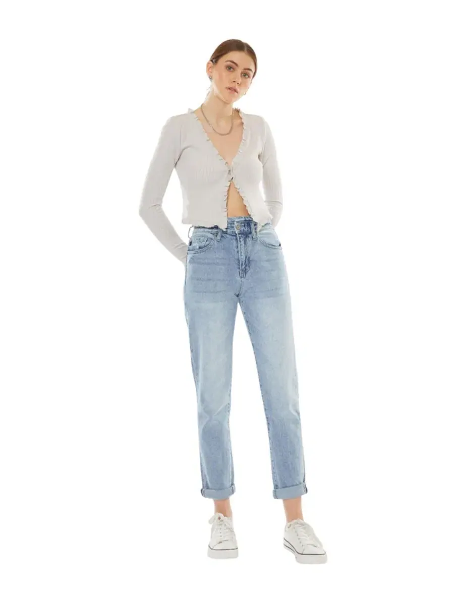 Женские джинсы Chantal Ultra High Rise Mom Jeans Kancan — изображение 1 из 9, светлый/синий