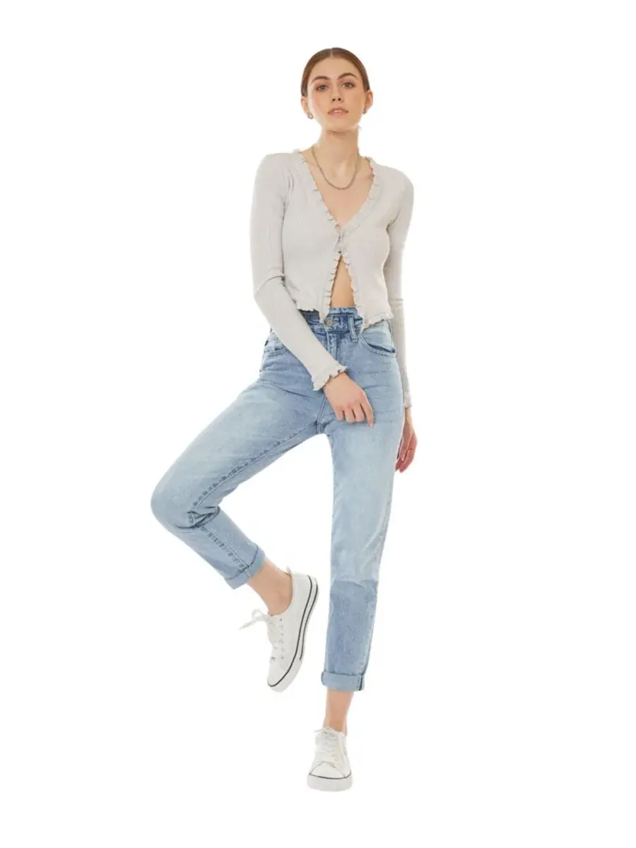 Женские джинсы Chantal Ultra High Rise Mom Jeans Kancan — изображение 3 из 9, светлый/синий