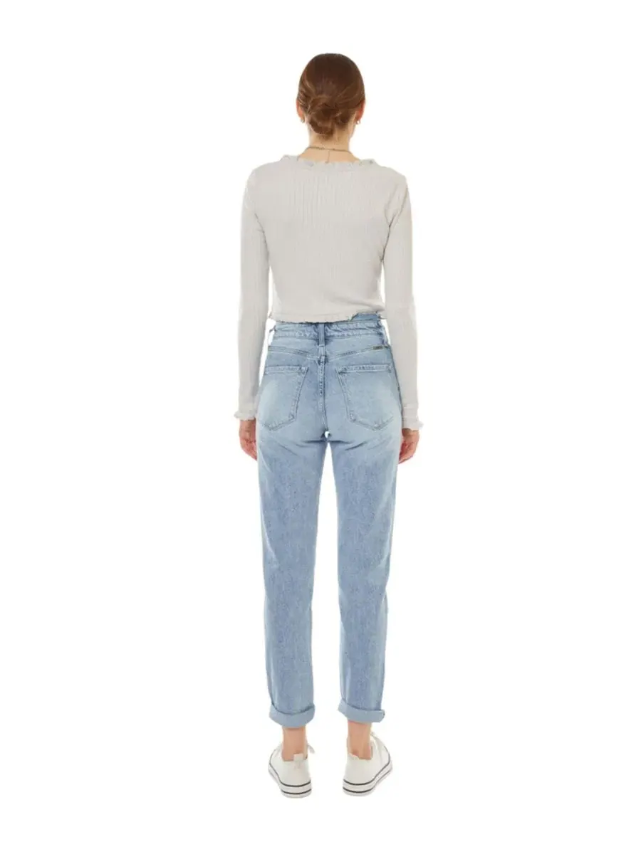 Женские джинсы Chantal Ultra High Rise Mom Jeans Kancan — изображение 7 из 9, светлый/синий