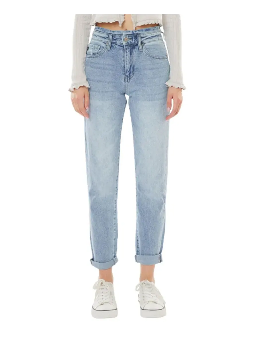 Женские джинсы Chantal Ultra High Rise Mom Jeans Kancan — изображение 9 из 9, светлый/синий