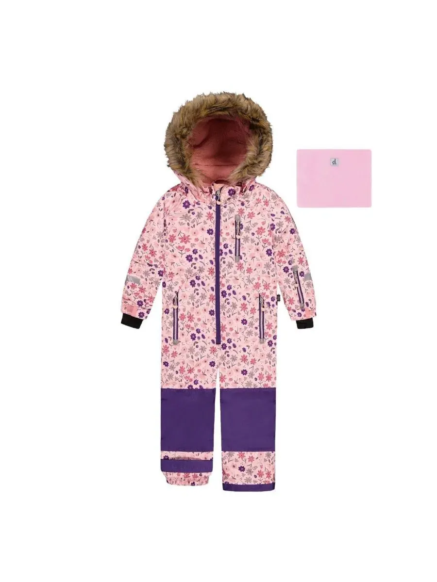 Детский комбинезон-снегокостюм с капюшоном, Mini Flower Print Deux par Deux