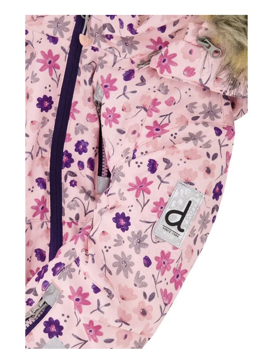 Детский комбинезон-снегокостюм с капюшоном, Mini Flower Print Deux par Deux — изображение 7 из 7, розовый