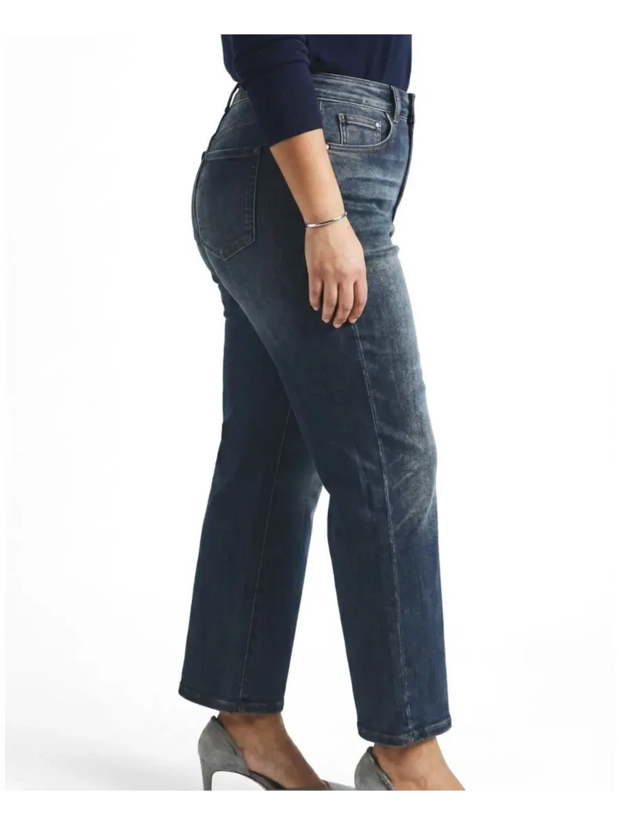 Джинсы прямого кроя с высокой посадкой Donna High Rise Curve Straight Leg Jeans Universal Standard — изображение 2 из 3
