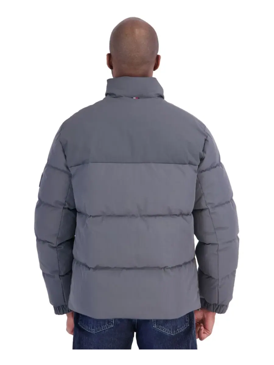 Мужская куртка-пуховик с капюшоном, утепленная, Oversized quilt channels Tommy Hilfiger — изображение 5 из 5, темно-серый