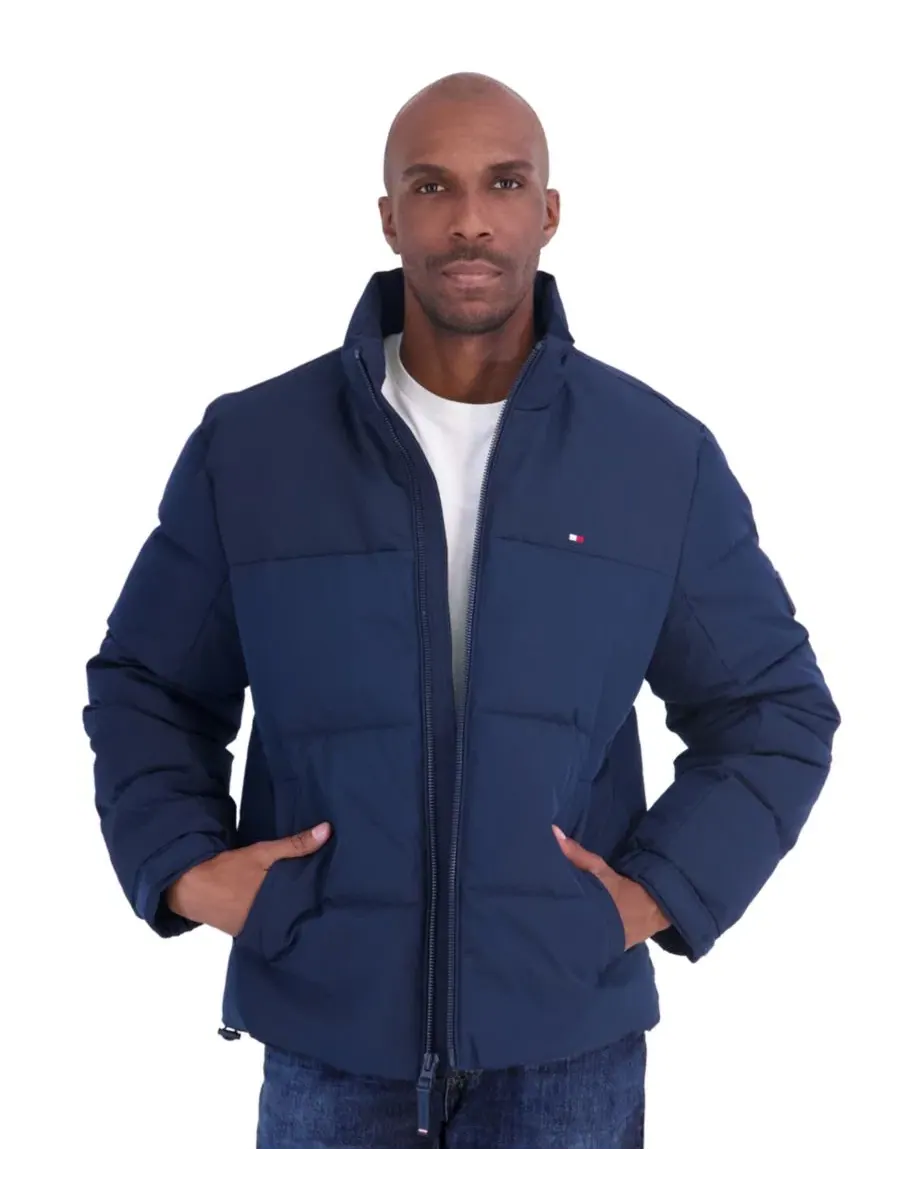 Утепленная куртка-пуховик с капюшоном, без капюшона Tommy Hilfiger — изображение 1 из 5, темно-синий