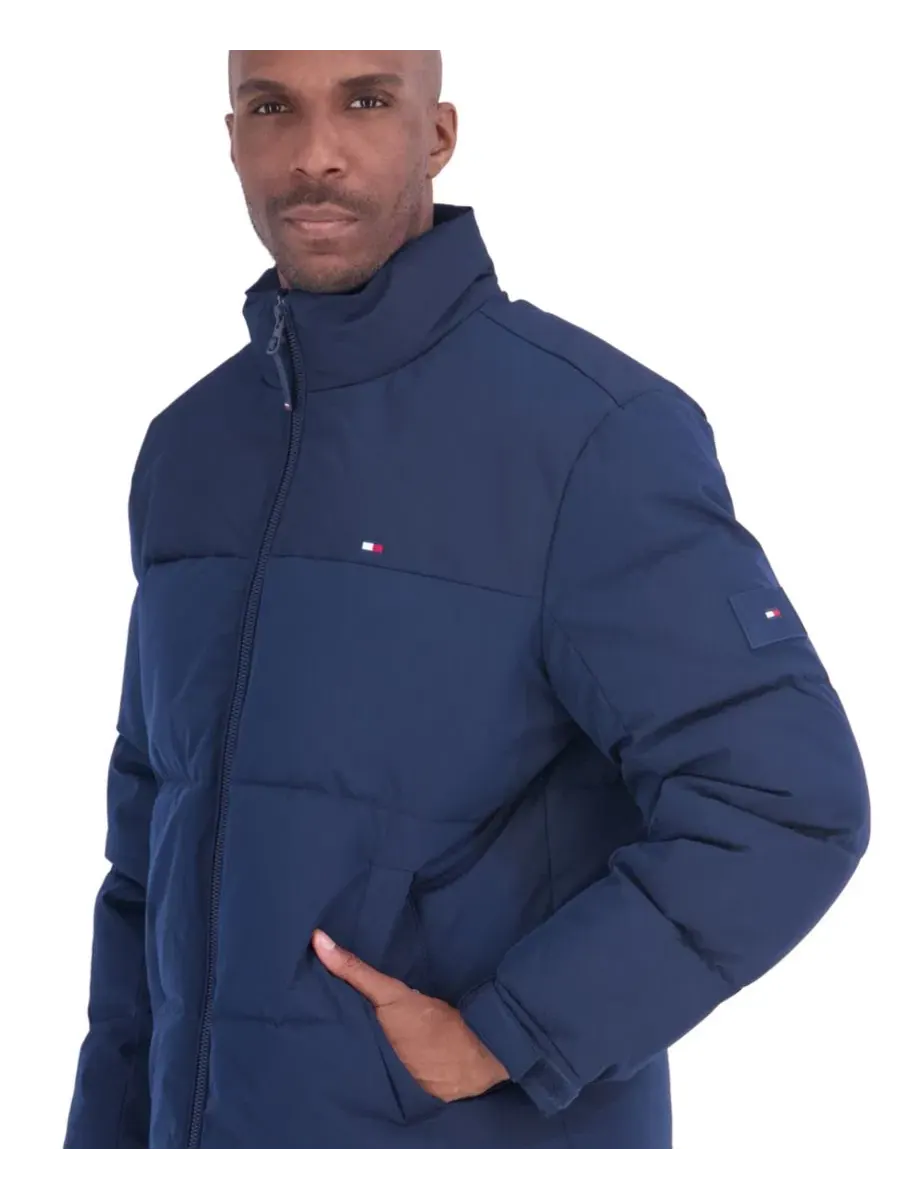 Утепленная куртка-пуховик с капюшоном, без капюшона Tommy Hilfiger — изображение 3 из 5, темно-синий