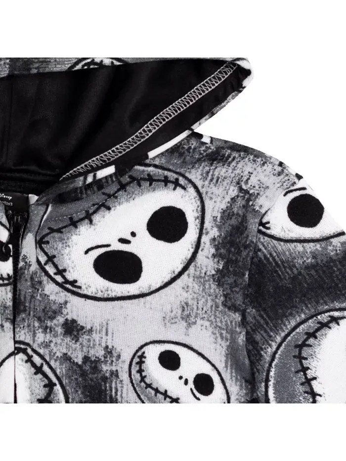 Детская толстовка с капюшоном и молнией Disney Jack Skellington для мальчиков Nightmare Before — изображение 4 из 7, черный