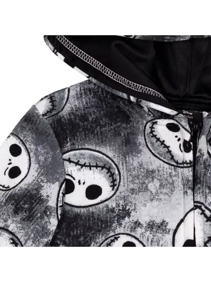 Детская толстовка с капюшоном и молнией Disney Jack Skellington для мальчиков Nightmare Before — изображение 5 из 7, черный
