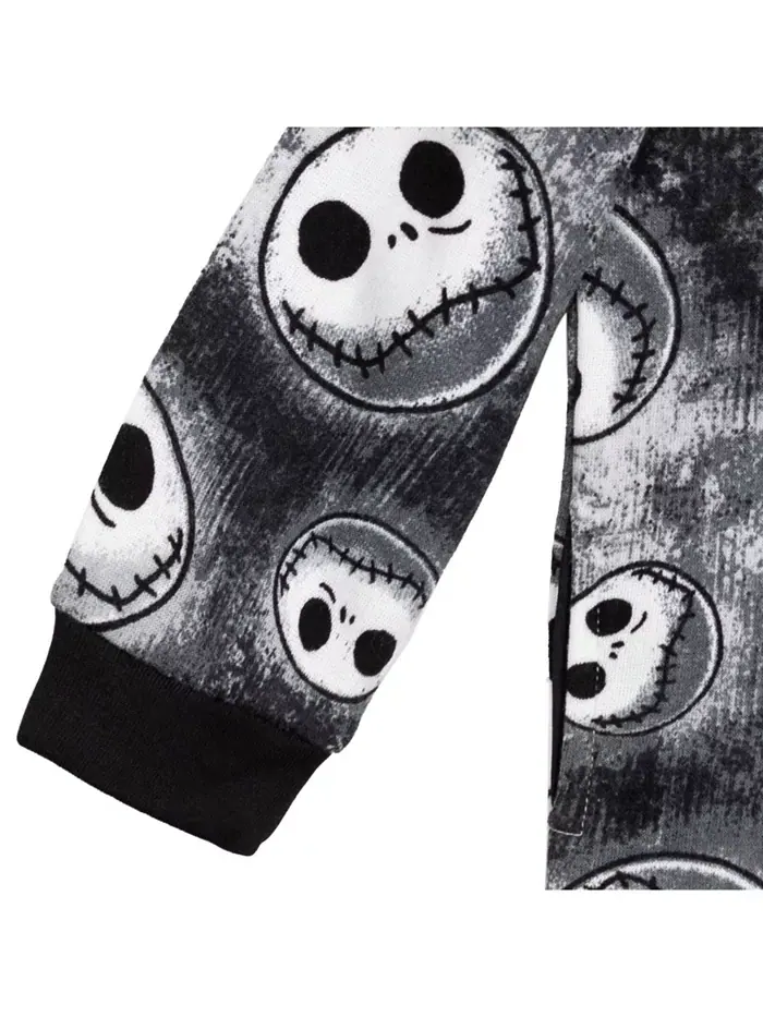 Детская толстовка с капюшоном и молнией Disney Jack Skellington для мальчиков Nightmare Before — изображение 6 из 7, черный