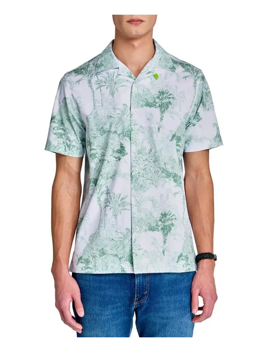 Мужская рубашка с коротким рукавом, Regular Fit, 4-Way Stretch, Performance, Camp Collar Society of