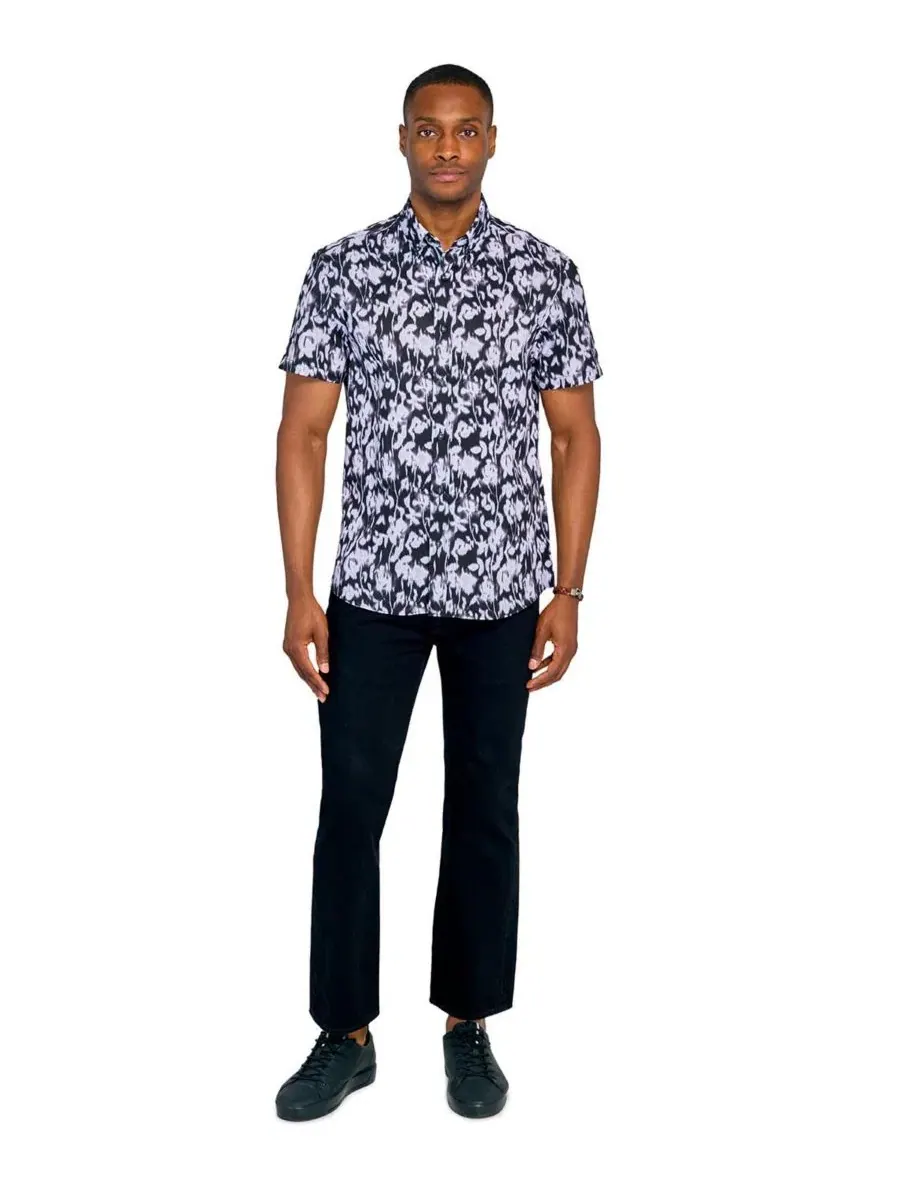 Мужская рубашка с коротким рукавом Regular Fit Performance 4-Way Stretch Soft Floral Society of — изображение 4 из 4
