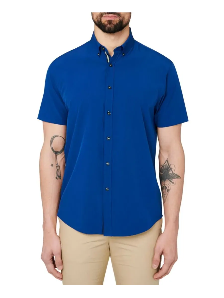 Рубашка с коротким рукавом Performance Camp Shirt Society of Threads — синий