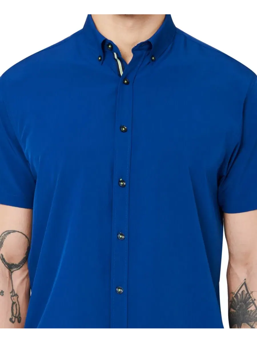 Рубашка с коротким рукавом Performance Camp Shirt Society of Threads — изображение 3 из 3, темно-синий