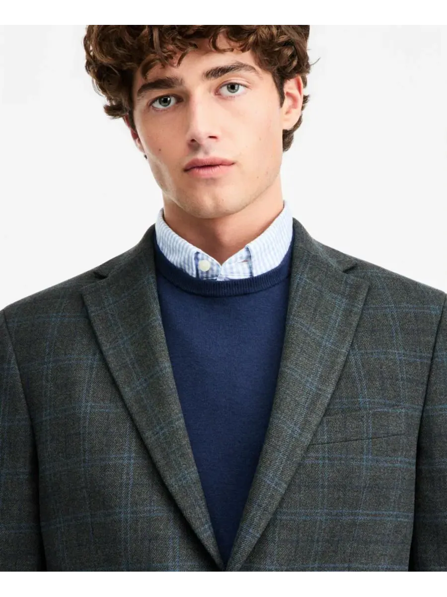 Пиджак в клетку с современным кроем Tommy Hilfiger — изображение 2 из 4, зеленый синий