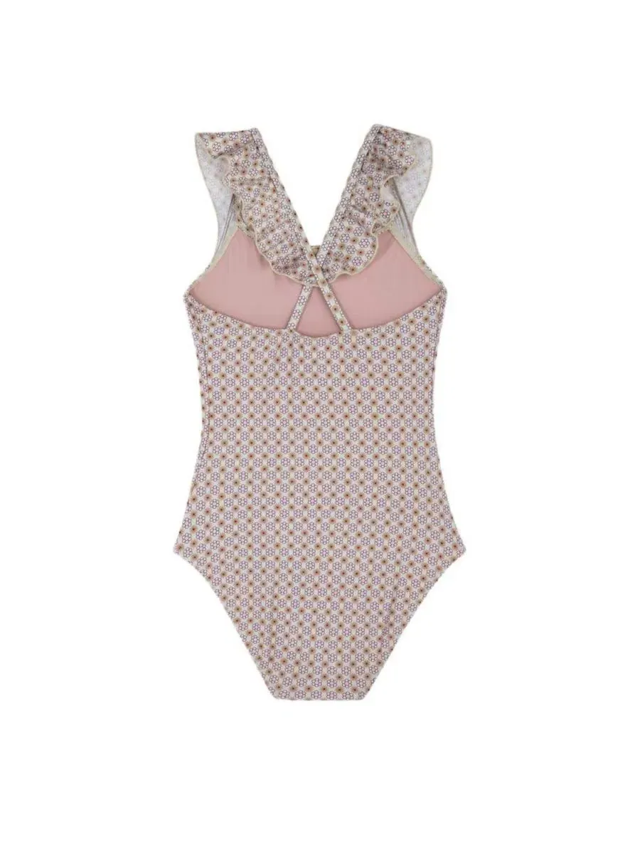 Детский купальник Gottex Kids Vacation Mode Square Neck Ruffle One Piece — изображение 2 из 3, мульти