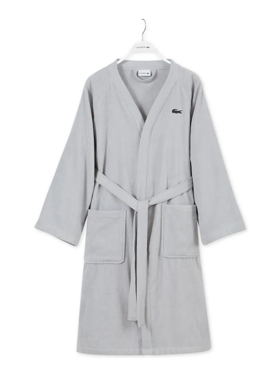 Банный халат из 100% хлопкового пике с нашивкой и логотипом Lacoste Home — изображение 2 из 5, микросхема