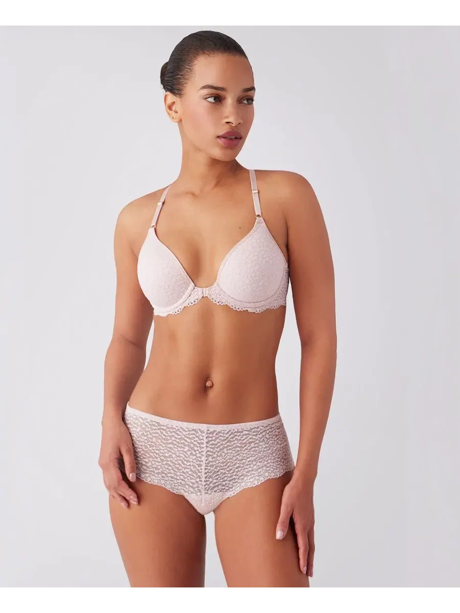 Бюстгальтер с мягкой чашкой Untamed Front Close Contour b.tempt'd — изображение 2 из 5, бежевый/розовый