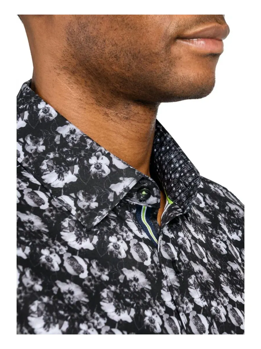Мужская рубашка с длинным рукавом, Regular Fit, 4-Way Stretch Society of Threads — изображение 3 из 5, черный