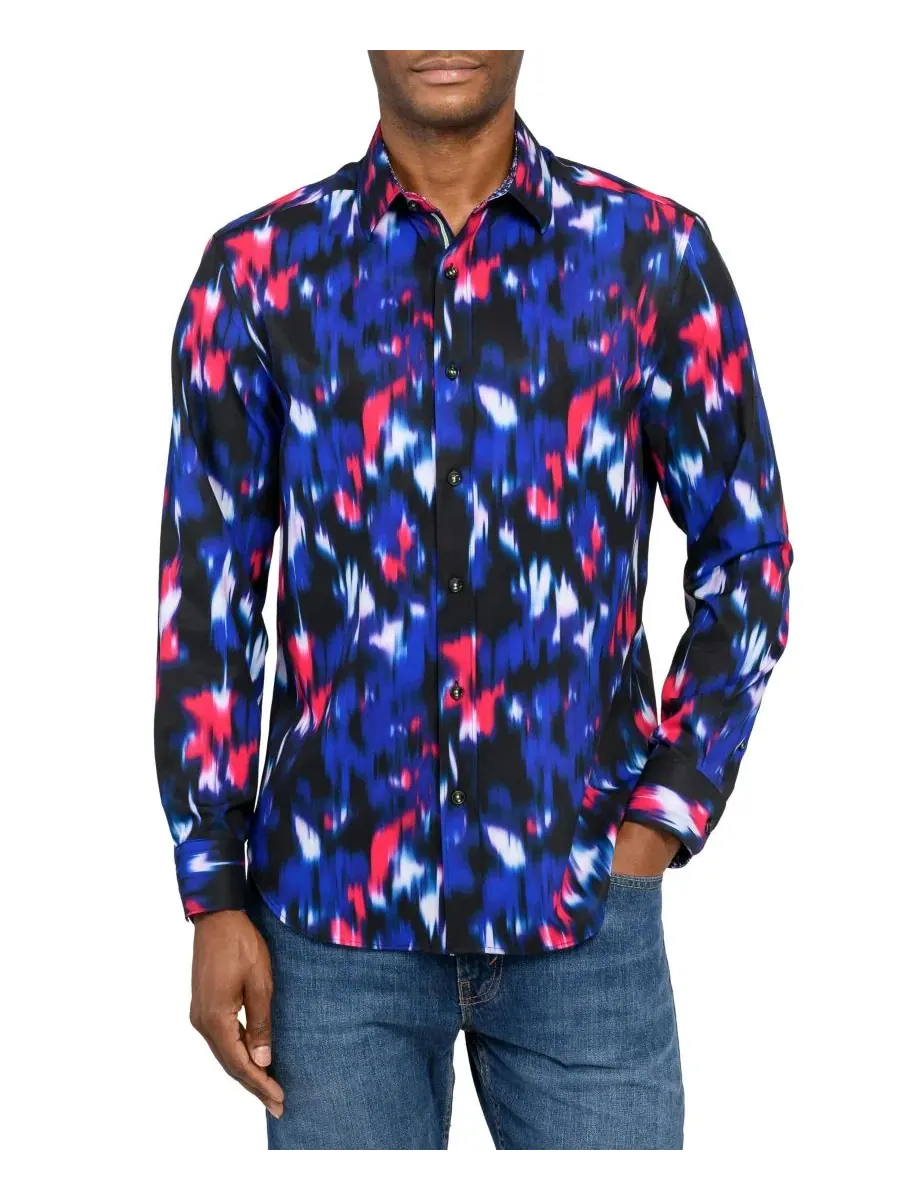 Мужская рубашка с длинным рукавом, Regular Fit, 4-Way Stretch Society of Threads, Faded Line