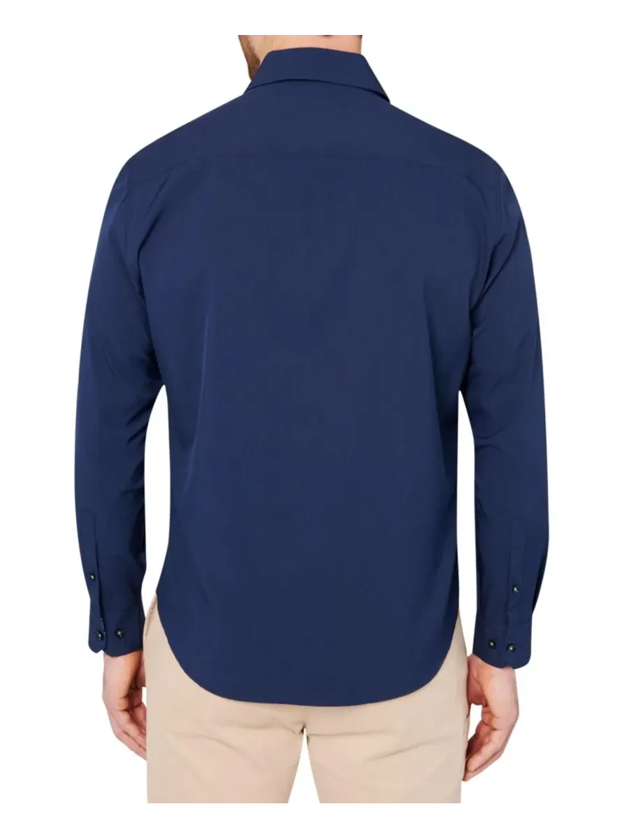 Мужская рубашка с длинным рукавом, Regular Fit, 4-Way Stretch Society of Threads — изображение 2 из 3, темно-синий