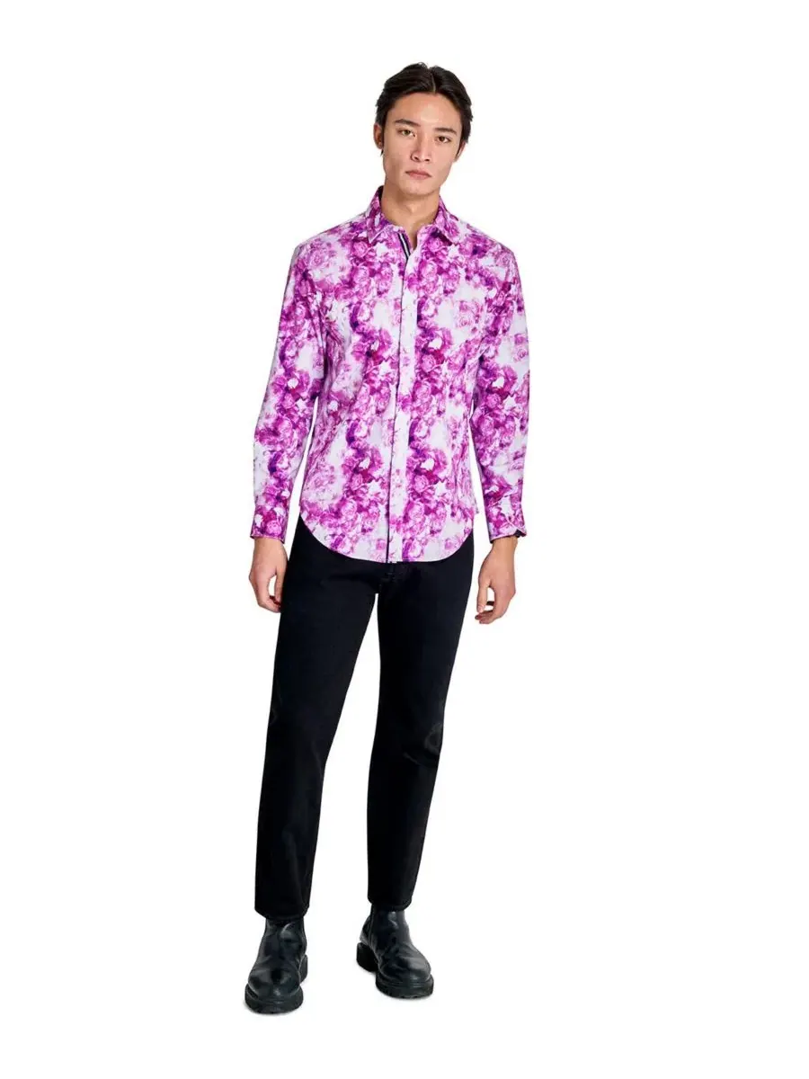 Мужская рубашка с длинным рукавом, Regular Fit, 4-Way Stretch, из полиэстера и спандекса Society of — изображение 5 из 9
