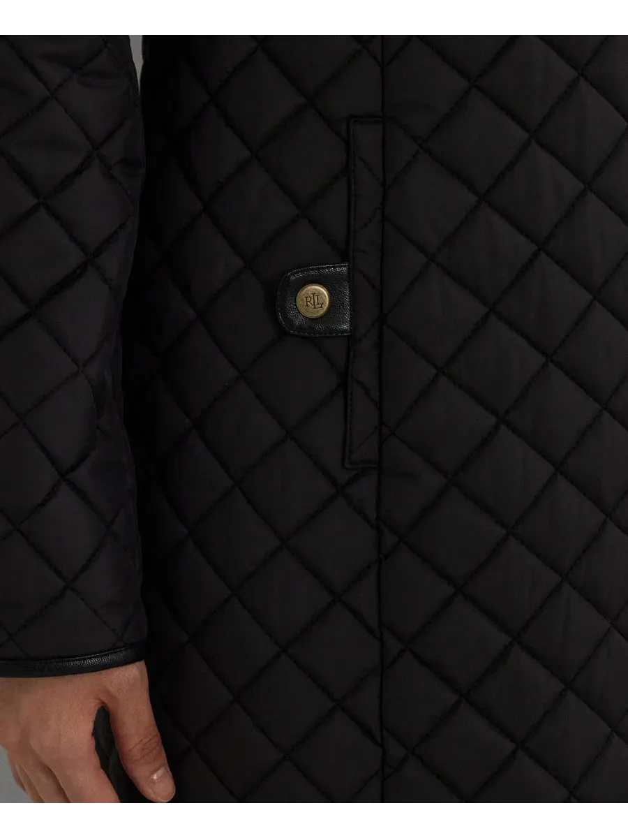 Женское стеганое пальто с капюшоном, Diamond Quilted Lauren Ralph Lauren — изображение 5 из 5, черный