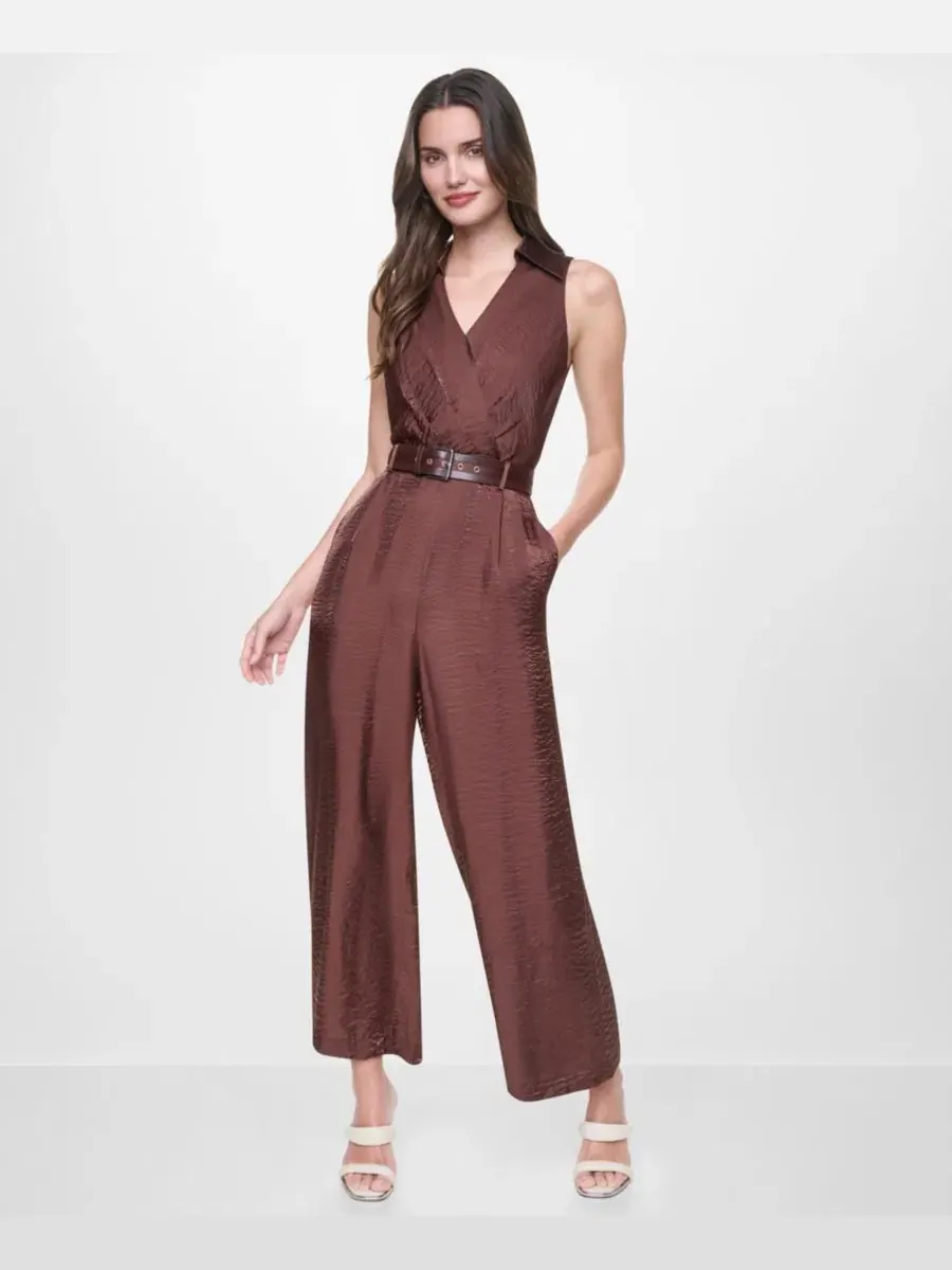Комбинезон без рукавов с поясом DKNY