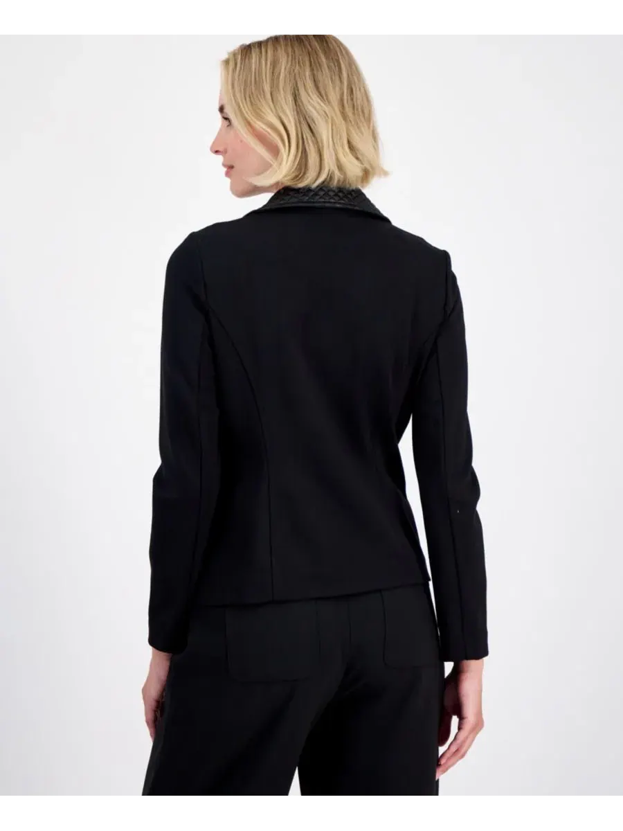 Куртка-косуха из искусственной кожи с простеганным передом Anne Klein — изображение 4 из 4, черный