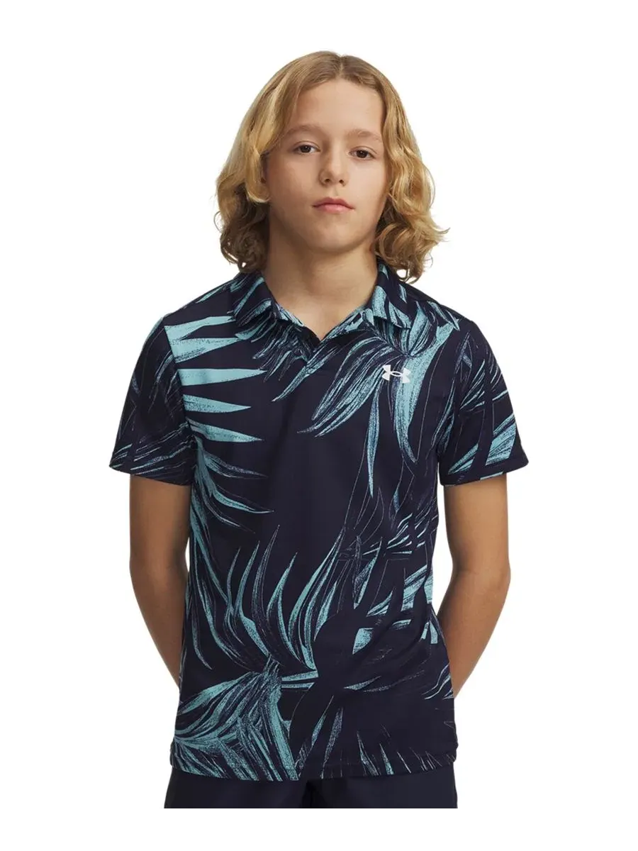 Детская поло-рубашка с принтом Matchplay Printed Two Button Pocket Polo Shirt Under Armour