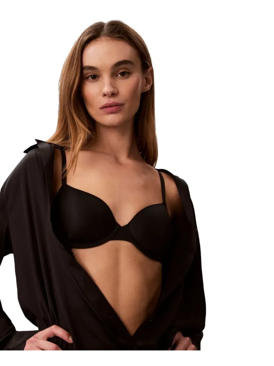 Комплект бюстгальтера и трусов-бикини с мягкой чашкой Calvin Klein — изображение 4 из 9, черный